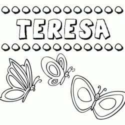 Teresa: dibujos de los nombres para colorear, pintar e imprimir