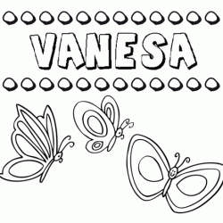 Vanesa: dibujos de los nombres para colorear, pintar e imprimir