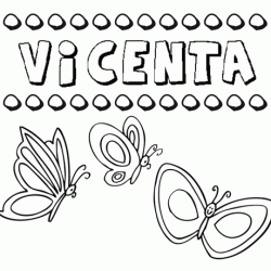 Vicenta: dibujos de los nombres para colorear, pintar e imprimir