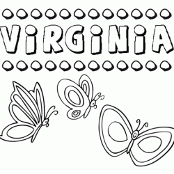 Virginia: dibujos de los nombres para colorear, pintar e imprimir