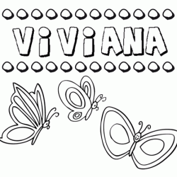 Viviana: dibujos de los nombres para colorear, pintar e imprimir