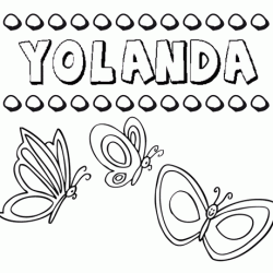 Yolanda: dibujos de los nombres para colorear, pintar e imprimir