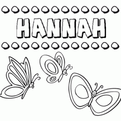 Hannah: dibujos de los nombres para colorear, pintar e imprimir
