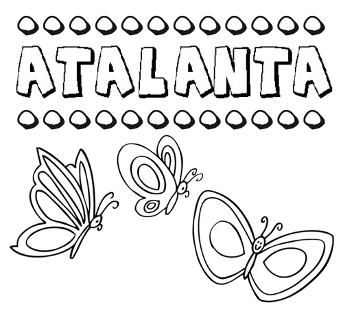 Atalanta: dibujos de los nombres para colorear, pintar e imprimir