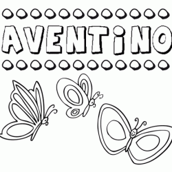 Aventino: dibujos de los nombres para colorear, pintar e imprimir