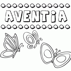 Aventia: dibujos de los nombres para colorear, pintar e imprimir