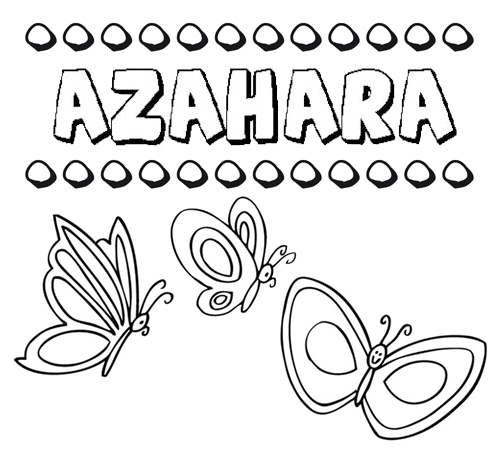 Azahara: dibujos de los nombres para colorear, pintar e imprimir