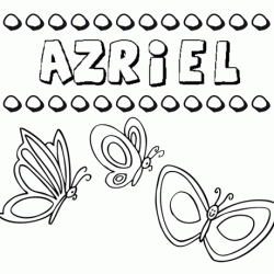 Azriel: dibujos de los nombres para colorear, pintar e imprimir