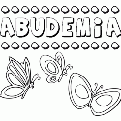 Abudemia: dibujos de los nombres para colorear, pintar e imprimir