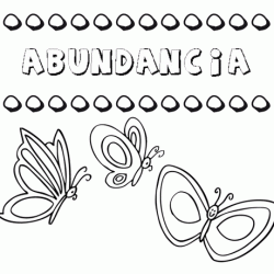 Abundancia: dibujos de los nombres para colorear, pintar e imprimir