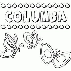 Columba: dibujos de los nombres para colorear, pintar e imprimir