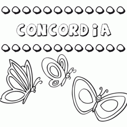 Concordia: dibujos de los nombres para colorear, pintar e imprimir
