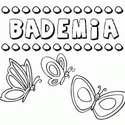 Bademia: dibujos de los nombres para colorear, pintar e imprimir