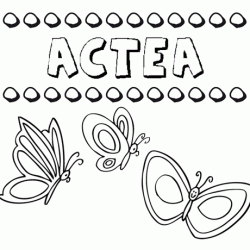 Actea: dibujos de los nombres para colorear, pintar e imprimir