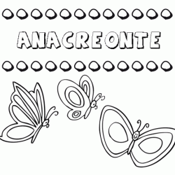 Anacreonte: dibujos de los nombres para colorear, pintar e imprimir