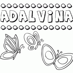 Adalvina: dibujos de los nombres para colorear, pintar e imprimir