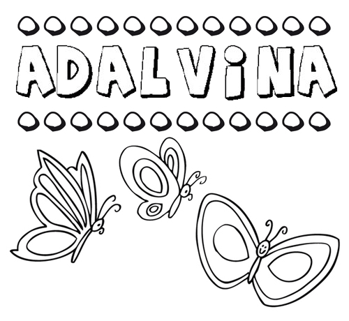 Adalvina: dibujos de los nombres para colorear, pintar e imprimir