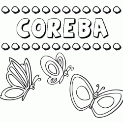 Coreba: dibujos de los nombres para colorear, pintar e imprimir