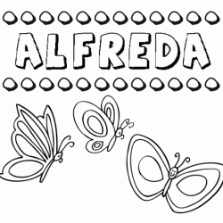 Alfreda: dibujos de los nombres para colorear, pintar e imprimir