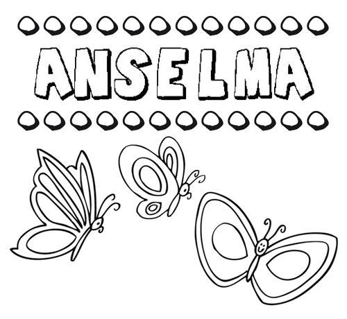 Anselma: dibujos de los nombres para colorear, pintar e imprimir