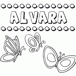 Álvara: dibujos de los nombres para colorear, pintar e imprimir