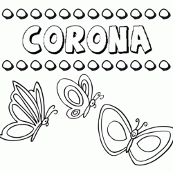 Corona: dibujos de los nombres para colorear, pintar e imprimir