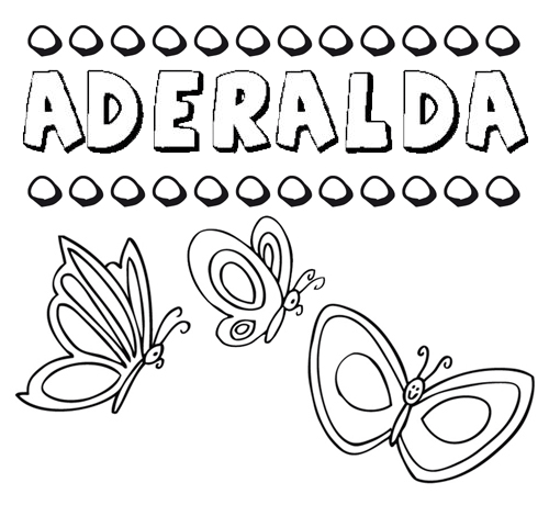 Aderalda: dibujos de los nombres para colorear, pintar e imprimir