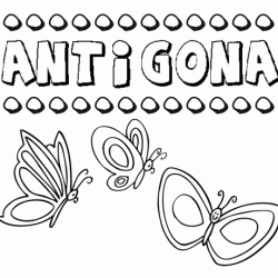 Antigona: dibujos de los nombres para colorear, pintar e imprimir