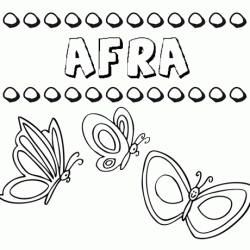Afra: dibujos de los nombres para colorear, pintar e imprimir
