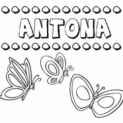 Antona: dibujos de los nombres para colorear, pintar e imprimir