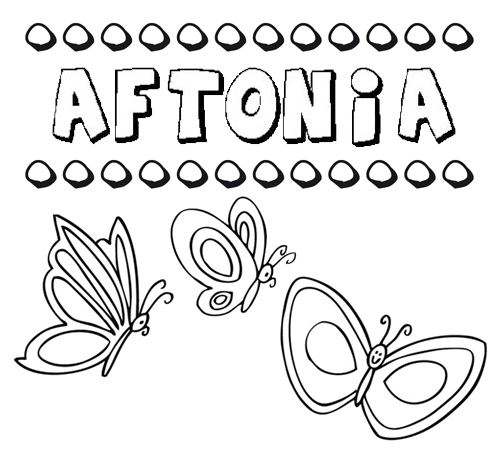 Aftonia: dibujos de los nombres para colorear, pintar e imprimir