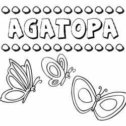 Agatopa: dibujos de los nombres para colorear, pintar e imprimir