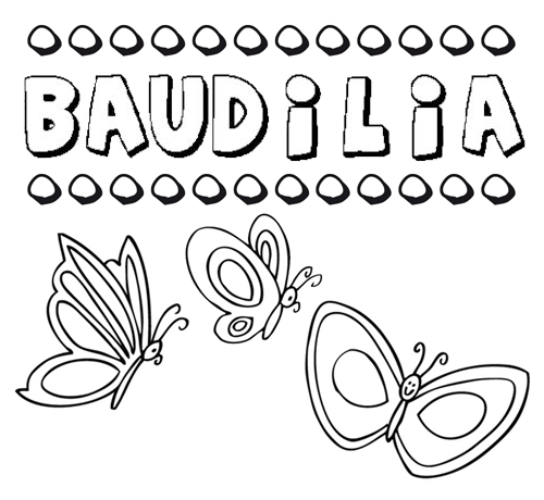 Baudilia: dibujos de los nombres para colorear, pintar e imprimir