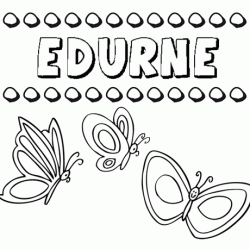 Edurne: dibujos de los nombres para colorear, pintar e imprimir