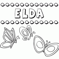 Elda: dibujos de los nombres para colorear, pintar e imprimir