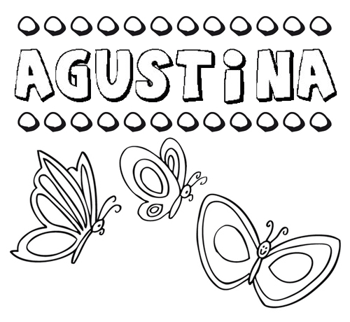 Agustina: dibujos de los nombres para colorear, pintar e imprimir