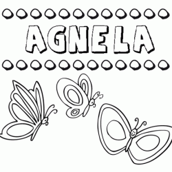 Agnela: dibujos de los nombres para colorear, pintar e imprimir
