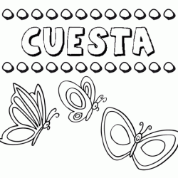 Cuesta: dibujos de los nombres para colorear, pintar e imprimir