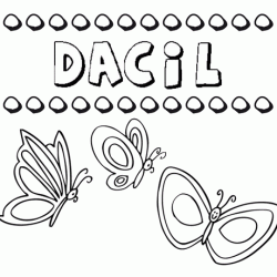 Dácil: dibujos de los nombres para colorear, pintar e imprimir