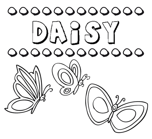 Daisy: dibujos de los nombres para colorear, pintar e imprimir