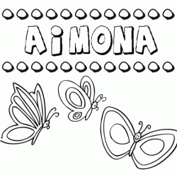Aimona: dibujos de los nombres para colorear, pintar e imprimir