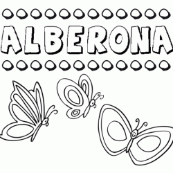 Alberona: dibujos de los nombres para colorear, pintar e imprimir
