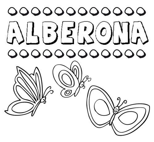 Alberona: dibujos de los nombres para colorear, pintar e imprimir