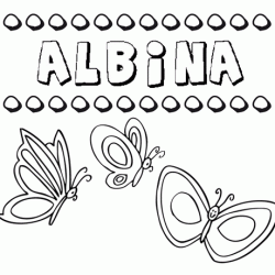 Albina: dibujos de los nombres para colorear, pintar e imprimir