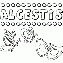 Alcestis: dibujos de los nombres para colorear, pintar e imprimir