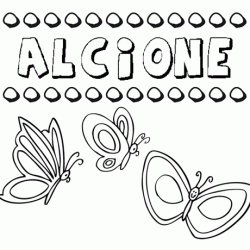 Alcione: dibujos de los nombres para colorear, pintar e imprimir