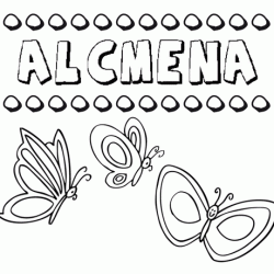 Alcmena: dibujos de los nombres para colorear, pintar e imprimir