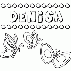 Denisa: dibujos de los nombres para colorear, pintar e imprimir