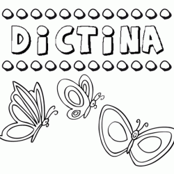Dictina: dibujos de los nombres para colorear, pintar e imprimir