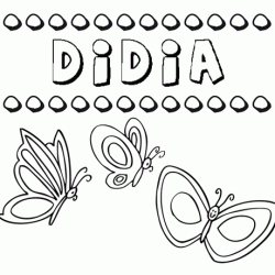 Didia: dibujos de los nombres para colorear, pintar e imprimir